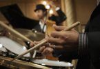 Jazz musicians performing in nightclub