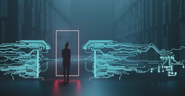 Woman Networking Abstract Digital Security