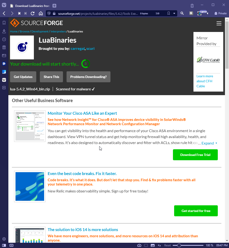 Sourceforge Lua